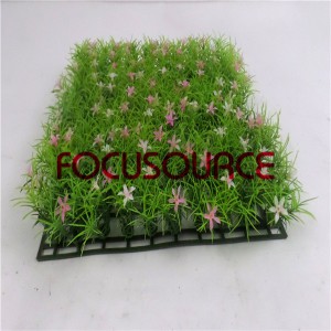 Artificial Grass Carpet -HY0948S   25X25CM GN001 with pink flowers