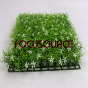 Artificial Grass Carpet -HY0948S   25X25CM GN001 with white flowers