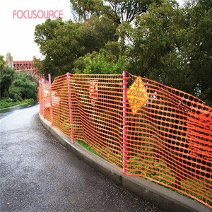 Orange plastic safety fence