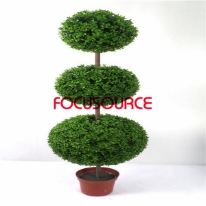 Artificial Grass Ball Bonsai-H145CM 7 Layers Melon Seed 3 Balls Bonsai