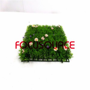 Grass artifisialy Turf-HY0947S 4 tongony amin'ny voninkazo mavokely 25X25CM GN001