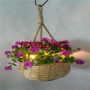 Umetna Hanging Basket rastlin z LED osvetlitvijo