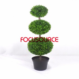 Artificial Grass Ball Bonsai-H100CM 3 Layers Water ring Leaves 3 Balls 18+22+30CM Bonsai