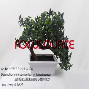 Dirbtinis Mažos Bonsai medis-HY317-D-H23-G-026 smėlis