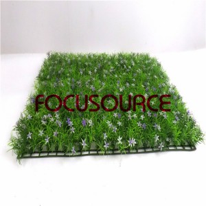 Artificial Grass Carpet -HY0948S   60X40CM GN001 with purple flowers