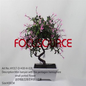 Keunstmjittige Small Bonsai Tree-HY317-D-H30-H-028 SAND