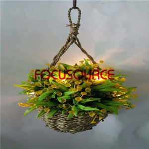 Artificial Hanging Basket Plant With LED Lighting