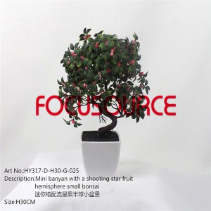 Artificial Small Bonsai Tree-HY317-D-H30-G-025 SAND