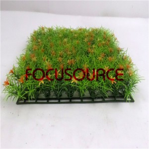 Kënschtlech Grass Teppech -HY0948S 25X25CM GN001 mat orange Blummen